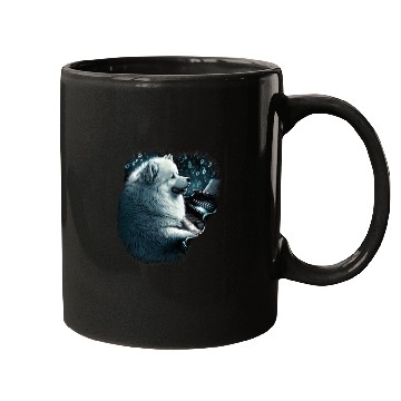Discover Piano playing Samoyed Mugs