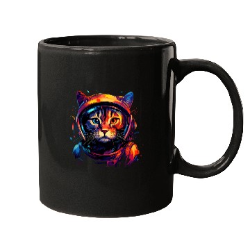 Discover Space Cat Astronaut Cat Galaxy Kitten Graphic Mugs