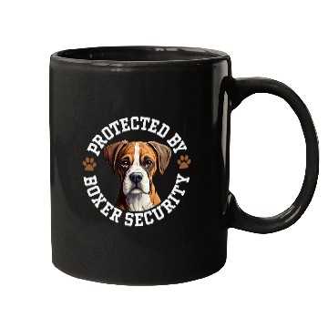 Discover Protected by Boxer Security Boxer Dog Mugs