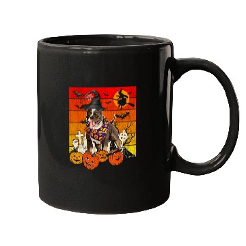 Discover pitbull dog witch scary pumpkin halloween spooky boo Mugs