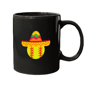 Discover Sombrero Softball Cinco De Mayo Softball Player Mugs
