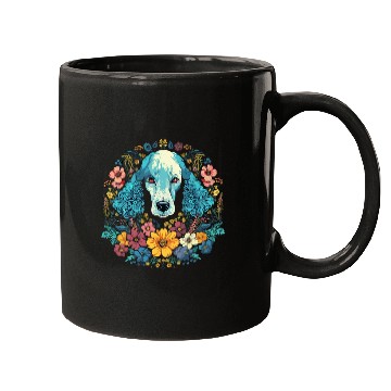 Discover Poodle Dog with Flowers Mugs