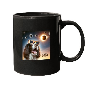Discover Selfie English Springer Spaniel Womens Mens Solar Eclipse Mugs