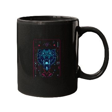 Discover Native American geometric animal sabertooth tiger Mugs