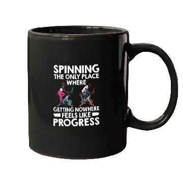Discover Indoor Cycling Fitness Exercise Spin Cycle Biker Spin Class Mugs