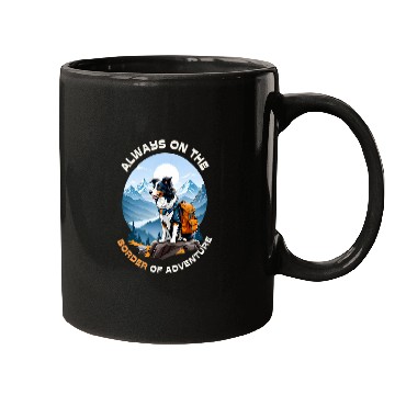 Discover Hiking Dog Border Collie Adventure Mountain Explorer Mugs
