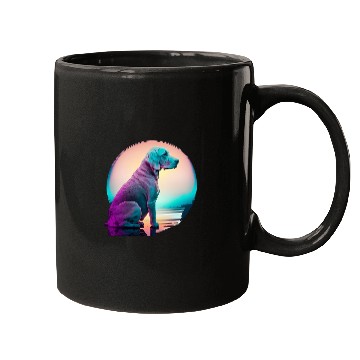 Discover Weimaraner Japanese Retro Synthwave Mugs