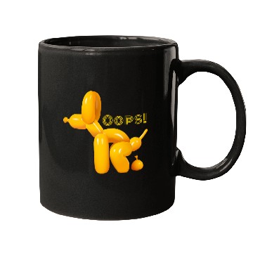 Discover Oops Pop Art Balloon Dog Pooping Mugs