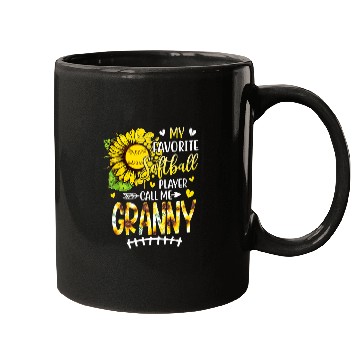 Discover My Favorite Softball Player Call Me Granny Sunflower Mugs
