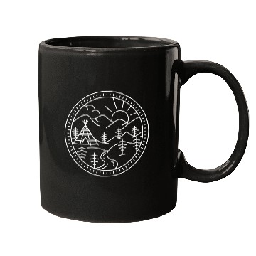 Discover Indigenous Art Tipi Mountains Forest Southwest Mugs