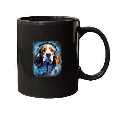 Discover Rave EDM Beagle Dog Headphone Mugs