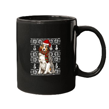 Discover Santa Hat xmass Australian Shepherd Ugly Christmas Mugs