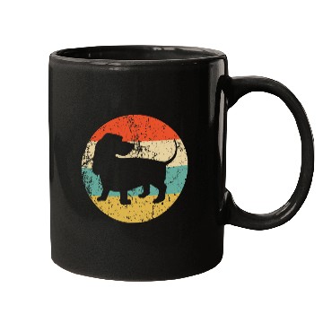 Discover Retro Basset Hound Dog Breed Icon Mugs