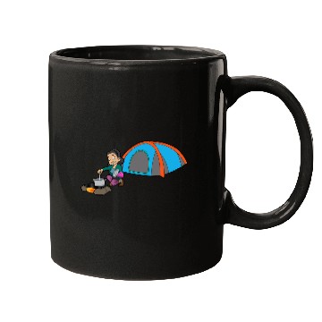 Discover Solo happy woman camper 2 Mugs