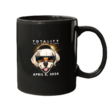 Discover Solar Eclipse 2024 Golden Retriever Dog Mugs