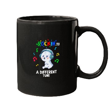 Discover Rockin to a Different Tune Autism Warrior Mugs