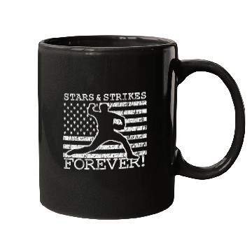 Discover Stars and Strikes Forever Baseball Pitcher American Flag Mugs