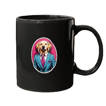 Discover Labrador Formalwear Yellow Lab in Suit and Tie Dog Mugs