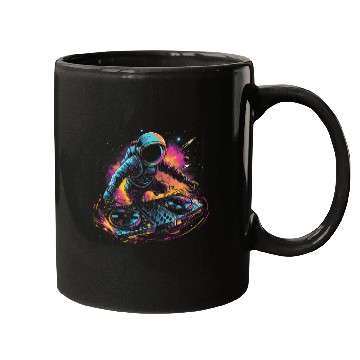 Discover Space Groove Astronaut DJ DJing in Space EDM Graphic 1 Mugs