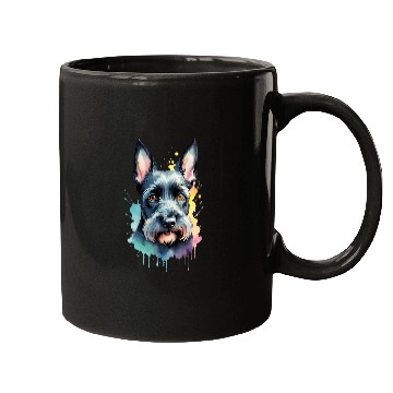 Discover Schnauzer Portrait Dynamic Splash Unleash Joy Mugs