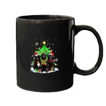 Discover Santa Newfoundland Dog Squad Christmas Tree Lights Mugs
