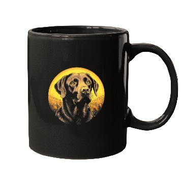 Discover Labrador Retriever With Full Moon Dog Lovers Mugs