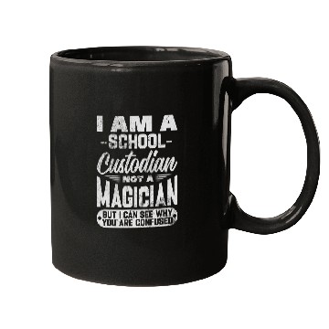 Discover School Custodian Not A Magician Janitor Cleaning Distressed Mugs