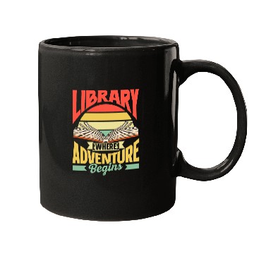 Discover Library Where Adventure Begins Books Librarian Library Mugs