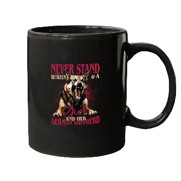 Discover German Shepherd Never Stand Between A Girl And Her Dog Mugs