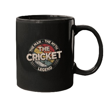 Discover The Cricket Legend Retro Cricketer Men Cricket Mugs