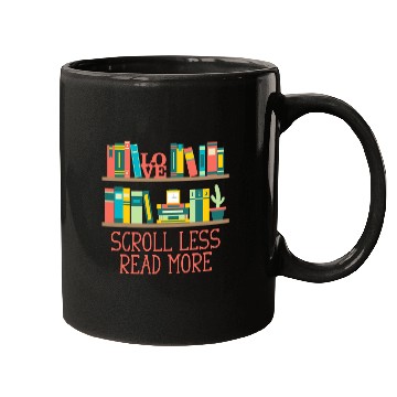 Discover Scroll Less Read More Bookworm Reading Book Lover Literature 21 Mugs