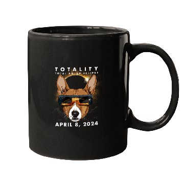 Discover Solar Eclipse   2024 Basenji Dog Wearing Glasses Mugs