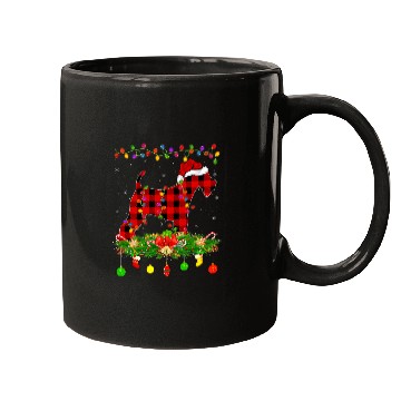 Discover Matching buffalo plaids Wire Fox Terrier Christmas Pajama Mugs