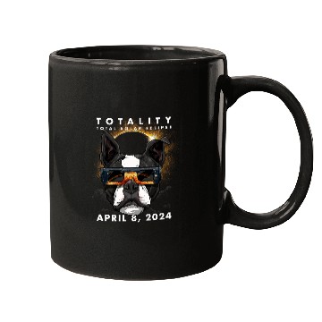 Discover Solar Eclipse   2024 Boston Terrier Dog Wearing Glasses Mugs