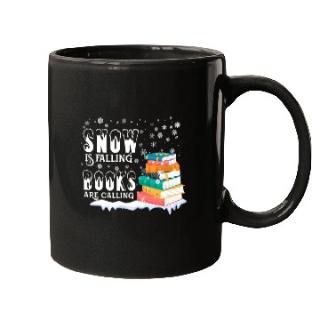Discover Snow is Falling Books Are Calling Funny Librarian Reading Mugs
