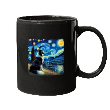 Discover Stellar Canine Dreamscape Border Collie Starry Night 3 Mugs