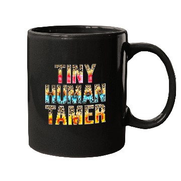 Discover Tiny Human Tamer Leopard Print Sunflower Teacher Babysitter Mugs