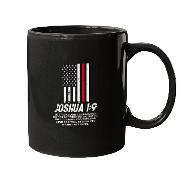 Discover Hin Red Line Flag Joshua 1 9 Bible Christian Firefighter Mugs