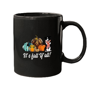 Discover its fall yall border collie thanksgiving autumn Mugs