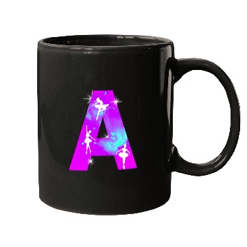 Discover Letter A Monogram Dance Cosmic Ballerina A Name Mugs