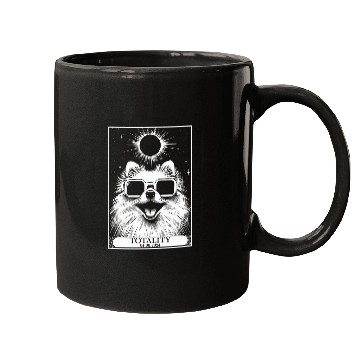 Discover Solar Eclipse 2024 Totality Tarot Card Pomeranian Dog Mugs