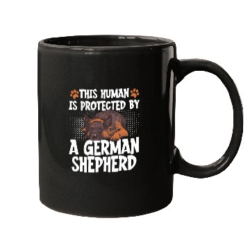 Discover This Human Is Protected By A German Shepherd 2 Mugs