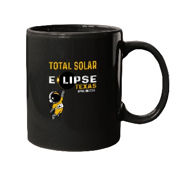 Discover Totale Solar Eclipse Texas April 8th 2024 Astronaut Eclipse Mugs
