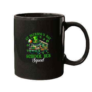 Discover St Patricks Day School Bus Squad Clovers School Bus Driver Mugs
