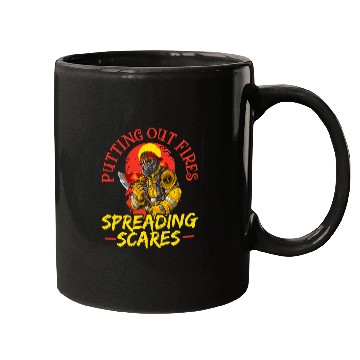 Discover Putting Out Fires Spreading Scares Scary Firefighter Mugs