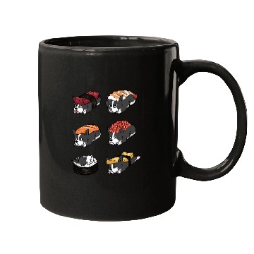 Discover Sushi Border Collie Dog 1 Mugs