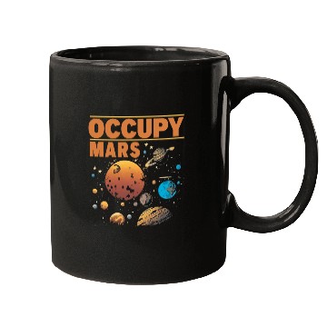 Discover Occupy Mars Outer Space Science Astronaut Spaceship Planets 5 Mugs