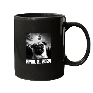 Discover Pug Taking Selfie Totality 04 08 24 Total Solar Eclipse 2024 Mugs