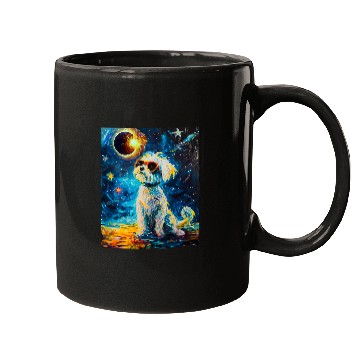 Discover Total Solar Eclipse Maltese Dog Mugs