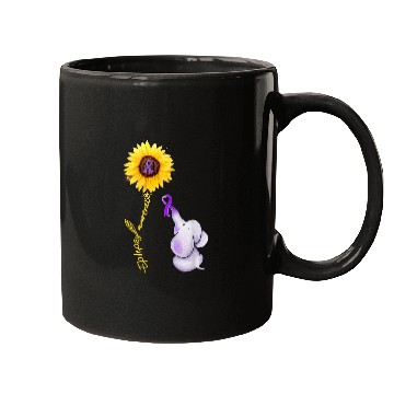 Discover purple ribbon elephant sunflower epilepsy awareness Mugs